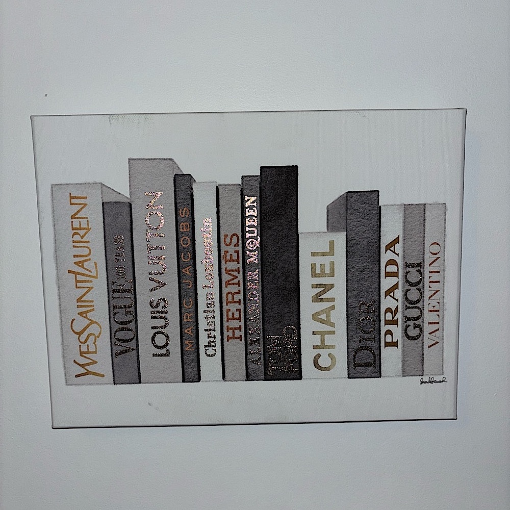 Designer Brand Canvas Art - Black, Gray, Gold